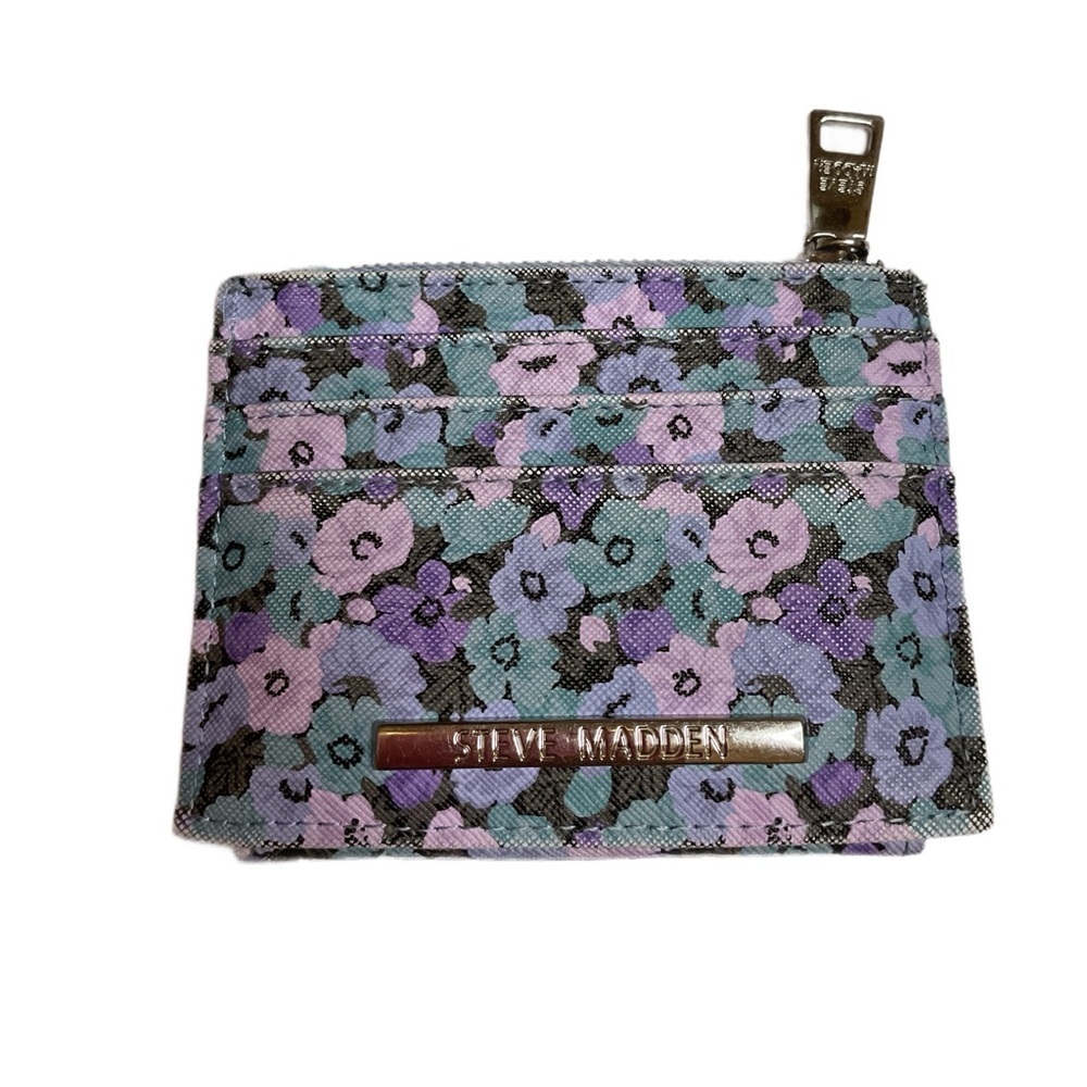 Steve Madden Floral Card Holder - Lavender and Teal